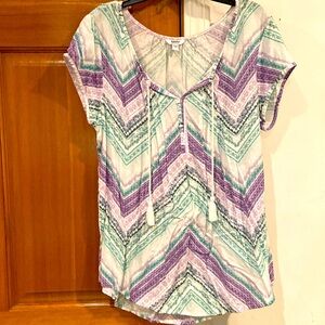 EUC! Women’s size M, boho peasant tunic top with tassel ties by Sonoma!